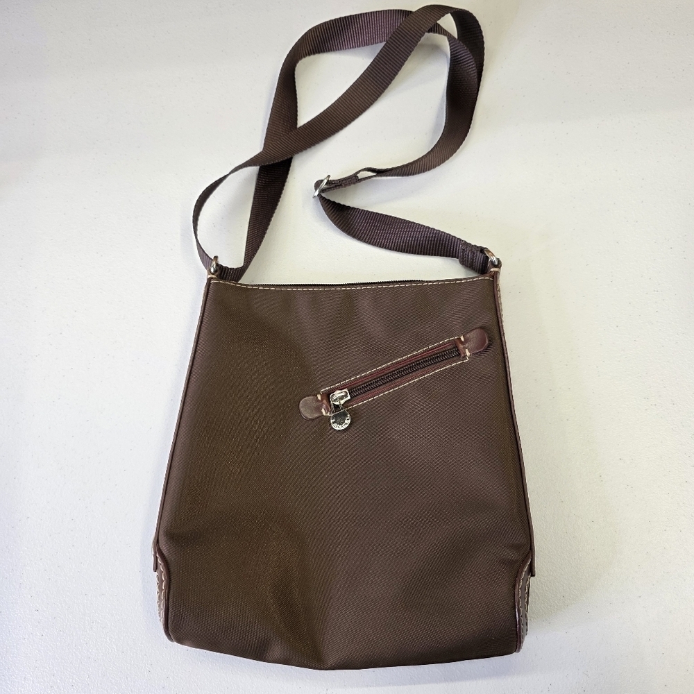 Classic Brown Nylon Shoulder-Crossbody Bag